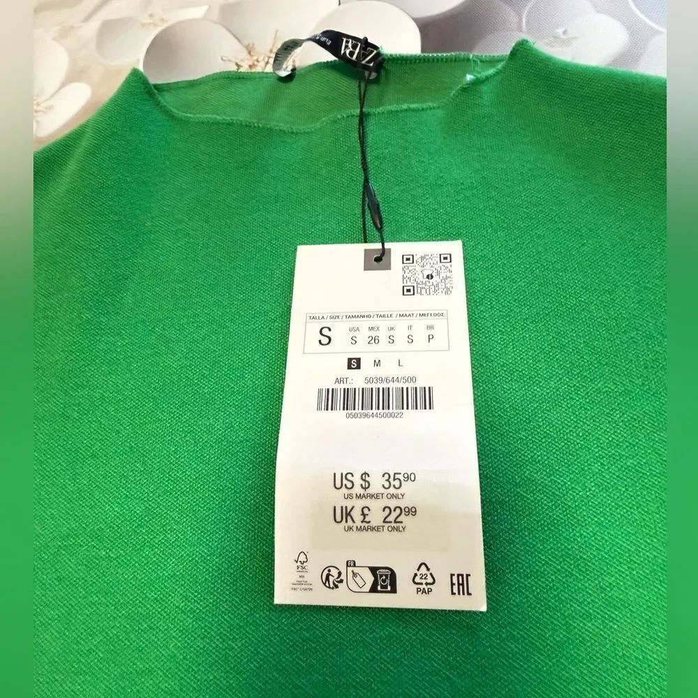 Zara stretch knit Green Mini Dress - Picture 3 of 3